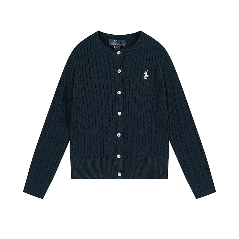 Style number: 2501 P200 Polo Ralph Lauren sweater Pony embroidered cable style single-breasted long-sleeved knit Color: White Pink Black Navy Gray Size: S (90-100) m (110-120) L (130-140) xL (150-160)